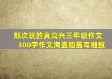 那次玩的真高兴三年级作文300字作文海盗船描写细致