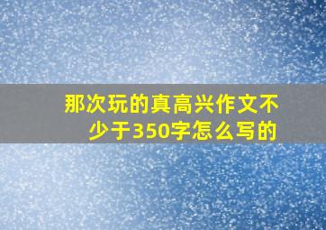 那次玩的真高兴作文不少于350字怎么写的