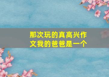 那次玩的真高兴作文我的爸爸是一个