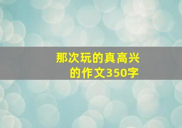 那次玩的真高兴的作文350字