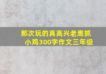 那次玩的真高兴老鹰抓小鸡300字作文三年级