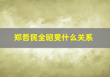 郑哲民全昭旻什么关系