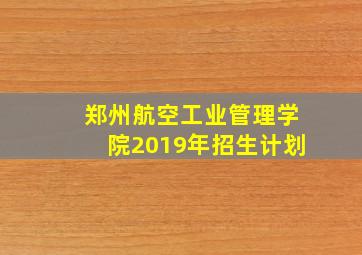 郑州航空工业管理学院2019年招生计划