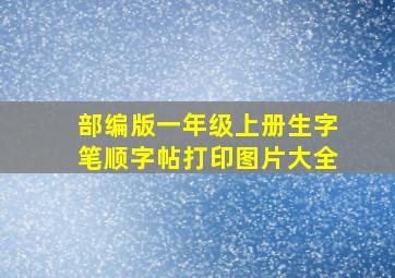 部编版一年级上册生字笔顺字帖打印图片大全