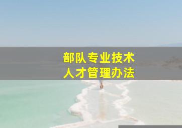 部队专业技术人才管理办法