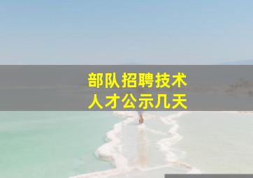 部队招聘技术人才公示几天