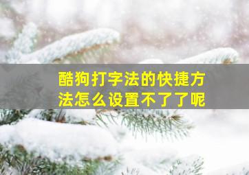 酷狗打字法的快捷方法怎么设置不了了呢