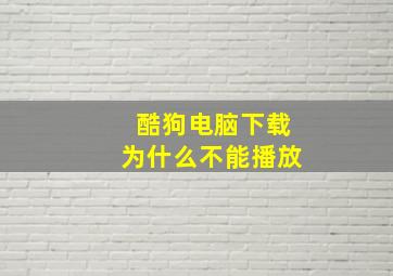 酷狗电脑下载为什么不能播放