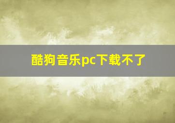 酷狗音乐pc下载不了