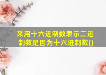 采用十六进制数表示二进制数是因为十六进制数()