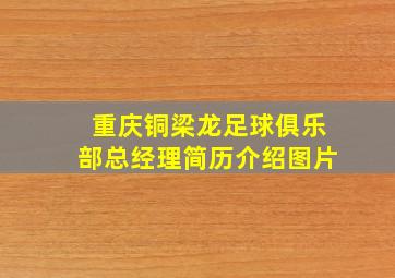 重庆铜梁龙足球俱乐部总经理简历介绍图片