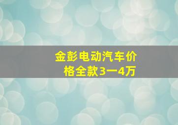 金彭电动汽车价格全款3一4万