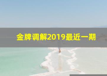 金牌调解2019最近一期