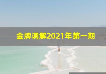 金牌调解2021年第一期