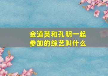 金道英和孔明一起参加的综艺叫什么