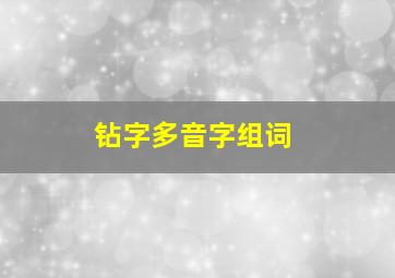 钻字多音字组词