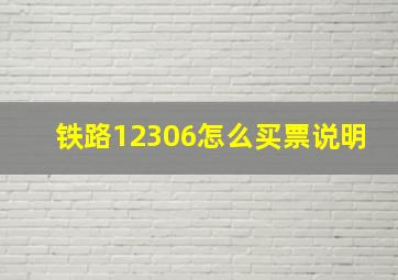 铁路12306怎么买票说明