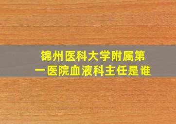 锦州医科大学附属第一医院血液科主任是谁