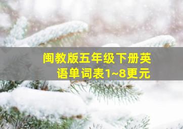 闽教版五年级下册英语单词表1~8更元