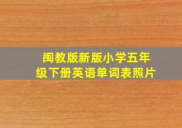 闽教版新版小学五年级下册英语单词表照片