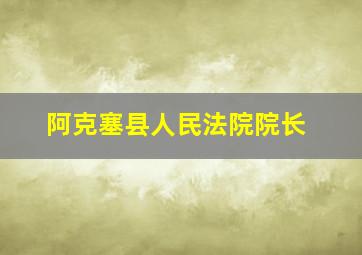 阿克塞县人民法院院长