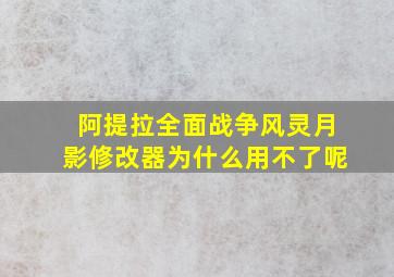 阿提拉全面战争风灵月影修改器为什么用不了呢