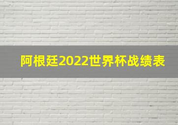 阿根廷2022世界杯战绩表