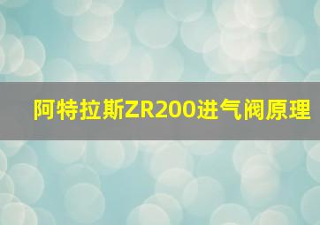 阿特拉斯ZR200进气阀原理