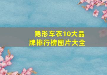 隐形车衣10大品牌排行榜图片大全