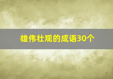 雄伟壮观的成语30个