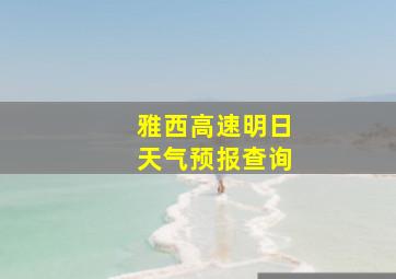 雅西高速明日天气预报查询