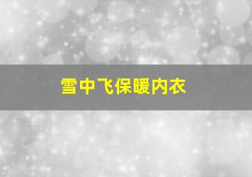 雪中飞保暖内衣