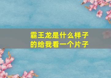 霸王龙是什么样子的给我看一个片子