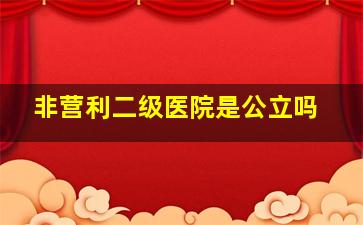 非营利二级医院是公立吗