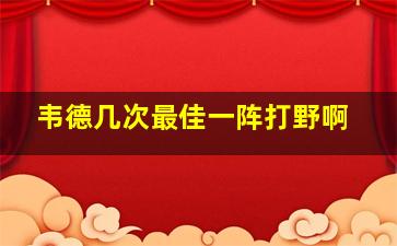 韦德几次最佳一阵打野啊