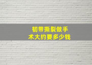 韧带撕裂做手术大约要多少钱