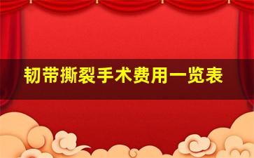 韧带撕裂手术费用一览表