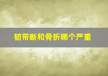 韧带断和骨折哪个严重