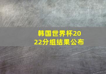 韩国世界杯2022分组结果公布