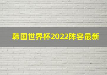 韩国世界杯2022阵容最新