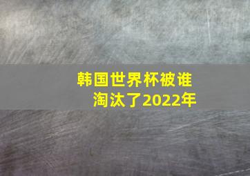 韩国世界杯被谁淘汰了2022年