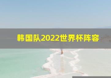 韩国队2022世界杯阵容