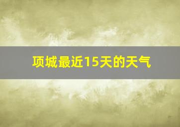 项城最近15天的天气