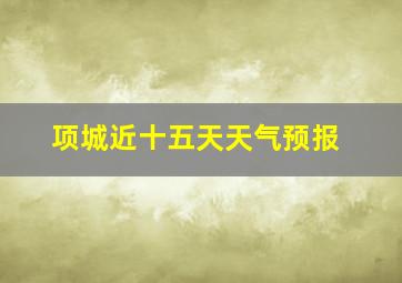 项城近十五天天气预报