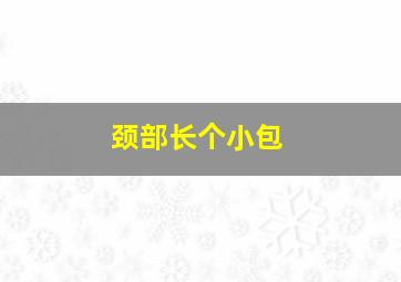 颈部长个小包