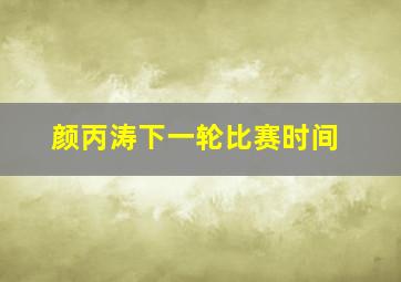 颜丙涛下一轮比赛时间