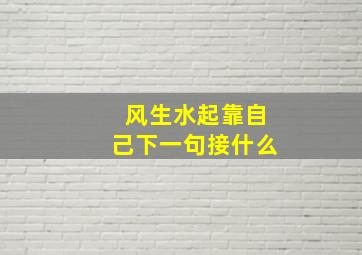 风生水起靠自己下一句接什么