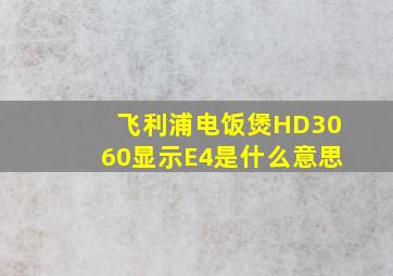 飞利浦电饭煲HD3060显示E4是什么意思