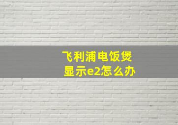 飞利浦电饭煲显示e2怎么办