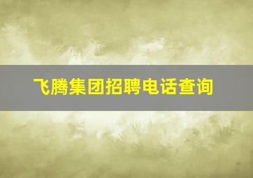 飞腾集团招聘电话查询